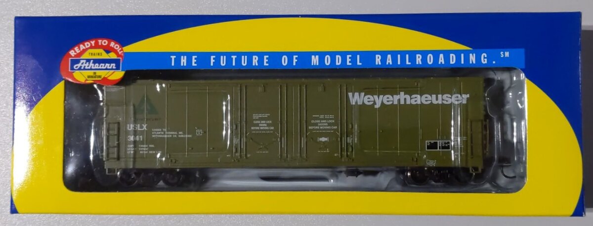 Athearn 91285 HO Scale Weyerhaeuser 50' Double Plug Door Boxcar #3041