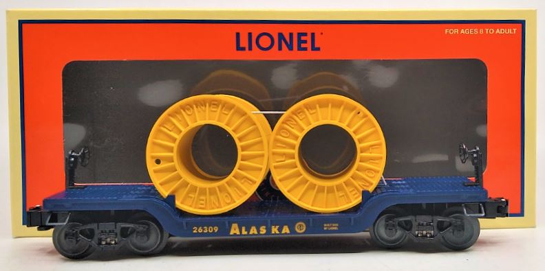 Lionel 6-26309 O Gauge Alaska Flatcar with Cable Reels