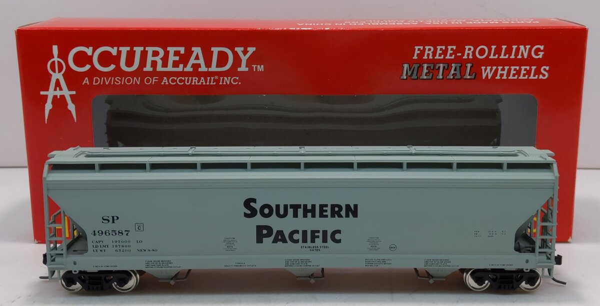 Accuready 92008 HO Southern Pacific ACF 3-Bay Covered Hopper #496587
