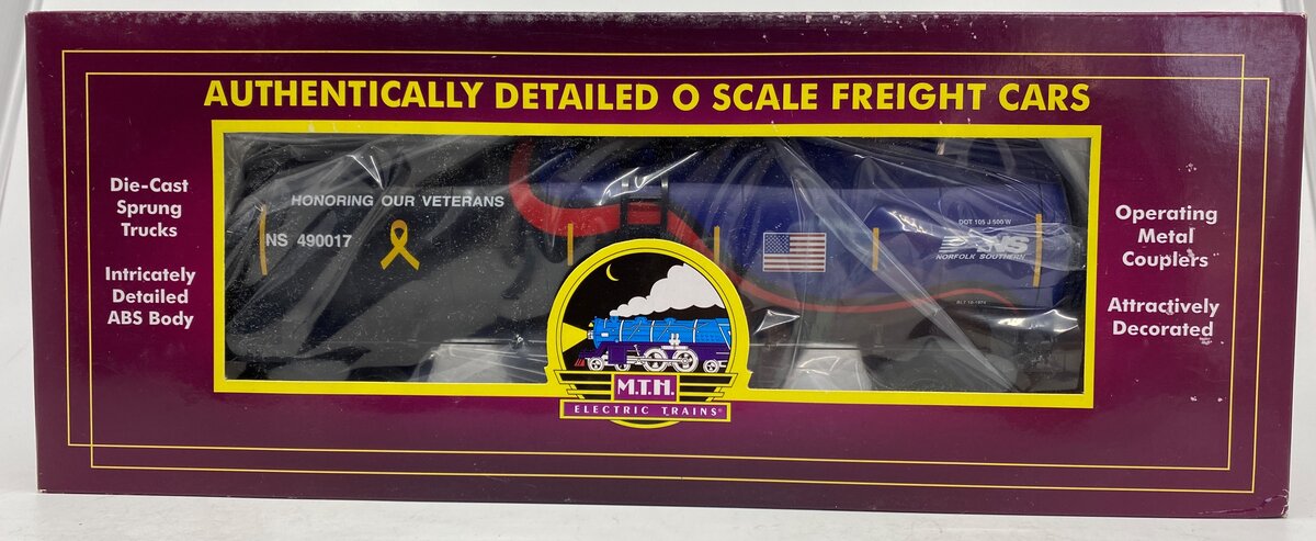 MTH 20-96274 O Norfolk Southern Veterans Tank Car #490017