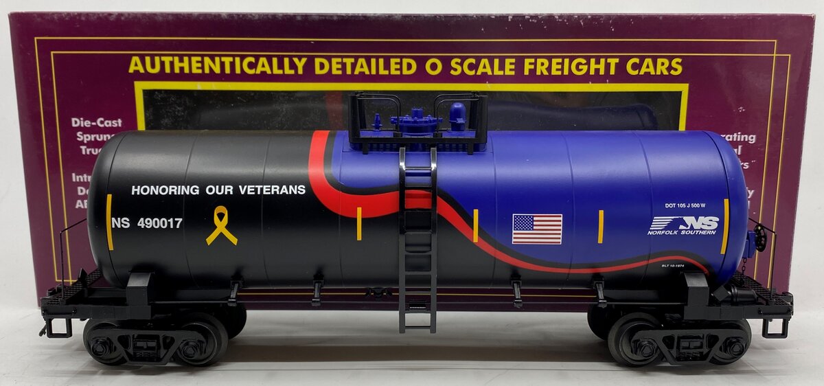 MTH 20-96274 O Norfolk Southern Veterans Tank Car #490017
