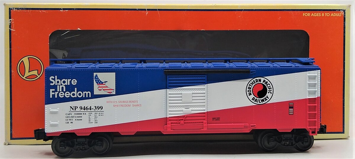 Lionel 6-29259 O Gauge Northern Pacific Bicentennial Boxcar #9464-399