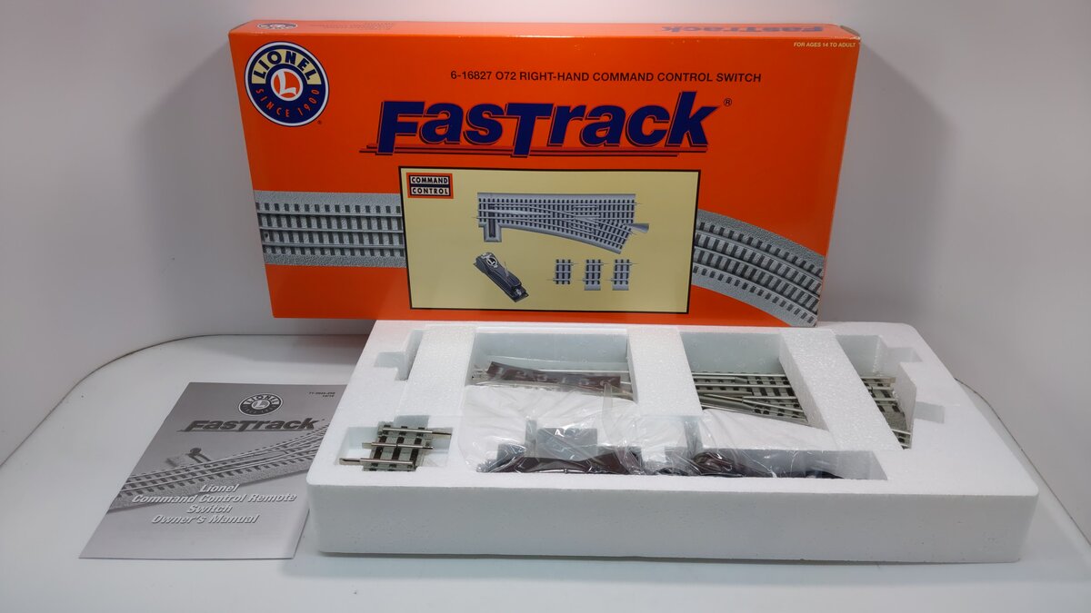 Lionel 6-16827 O72 FasTrack Command Control Right Hand Switch Turnout