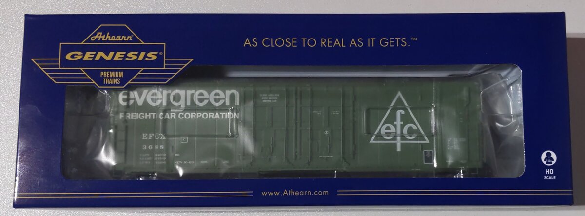 Athearn G87970 HO Evergreen 50' PC&F Box/8' & 8' YSD Plug #3688