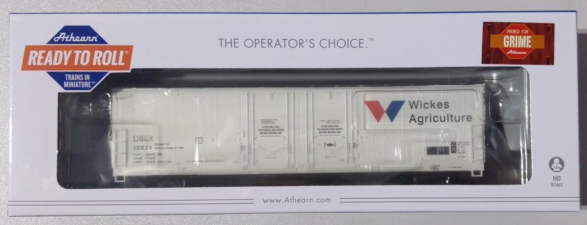 Athearn 67443 HO Scale Wickes Agriculture 50' Double Plug Door Box Car #10229
