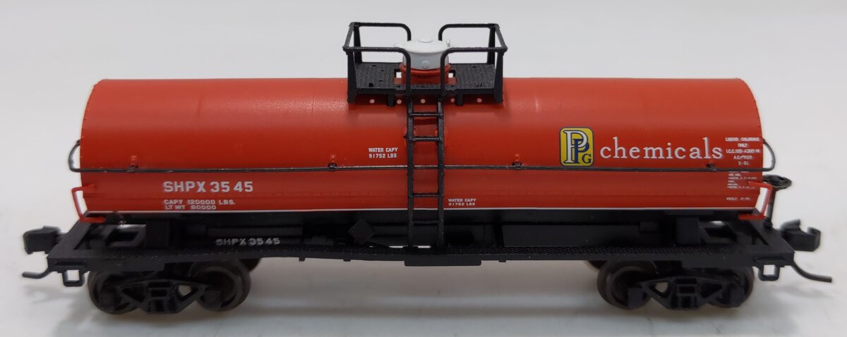 Atlas 50003751 N PPG Chemicals 11,000 Gallon Tank Car with Platform #3545