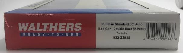 Walthers 932-23588 HO Santa Fe PS 60' Double Door Auto Box Car (Pack of 2)