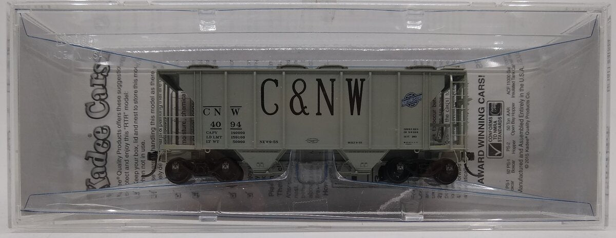 Kadee 8657 HO Scale C&NW PS-2 2-Bay Covered Hopper Car #4094