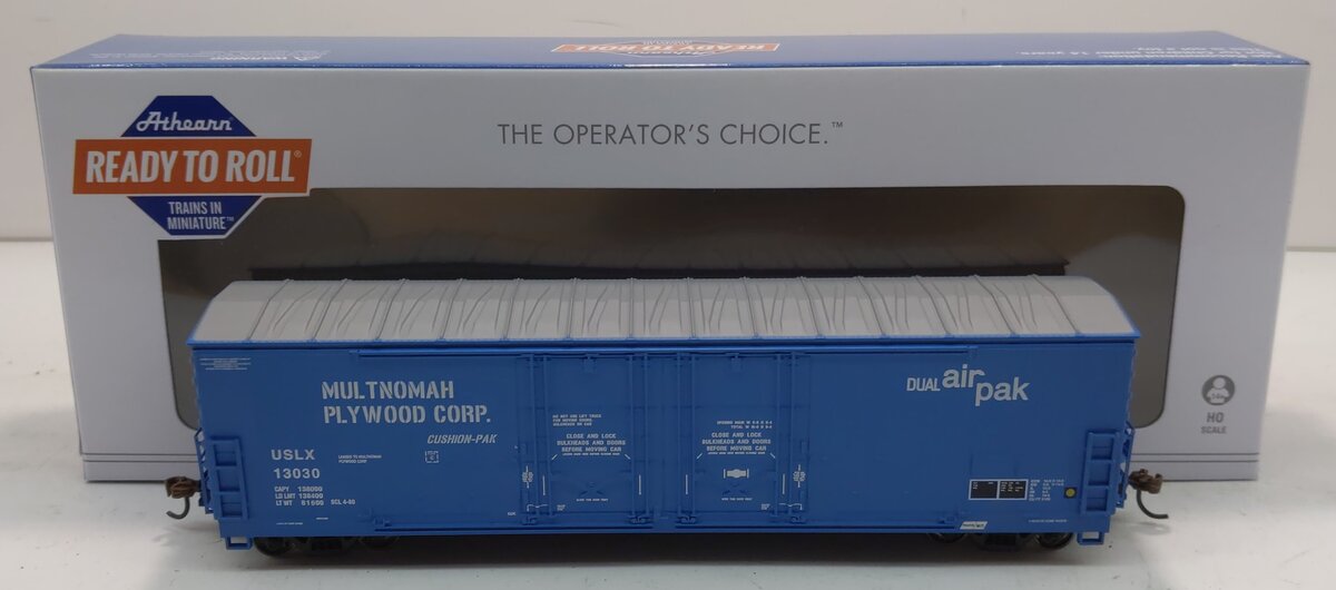 Athearn 67435 HO USLX RTR 50' Evans Ex-DW DD Plug Box #13030