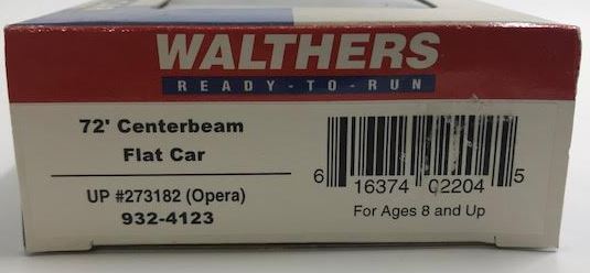 Walthers 932-4123 HO Scale Union Pacific Opera 72' Centerbeam Flat Car #273182
