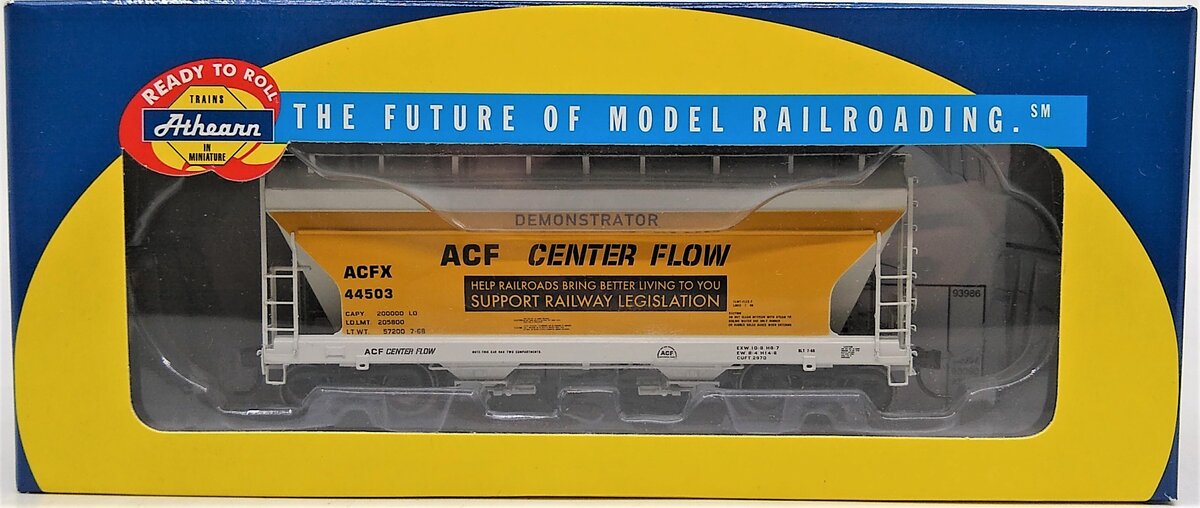 Athearn 93939 HO Scale ACF Demonstrator 2970 2 Bay Hopper #44503