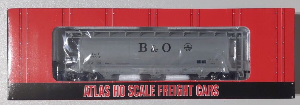 Atlas 1931-02 HO Scale Baltimore & Ohio 3-Bay Cylindrical Hopper Car #837537