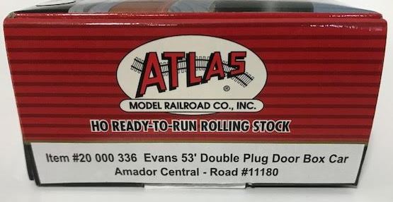 Atlas 20000336 Amador Central 53' Evans DPD Boxcar #11180