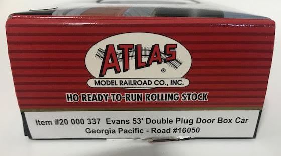 Atlas 20000337 HO Scale Georgia Pacific 53' Double Plug Door Box Car #16050