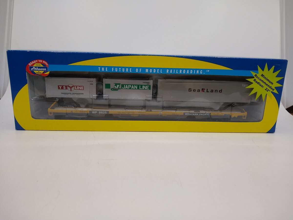 Athearn 74211 HO Scale Western Pacific 85' All Purpose Flat Car W/3 Containers