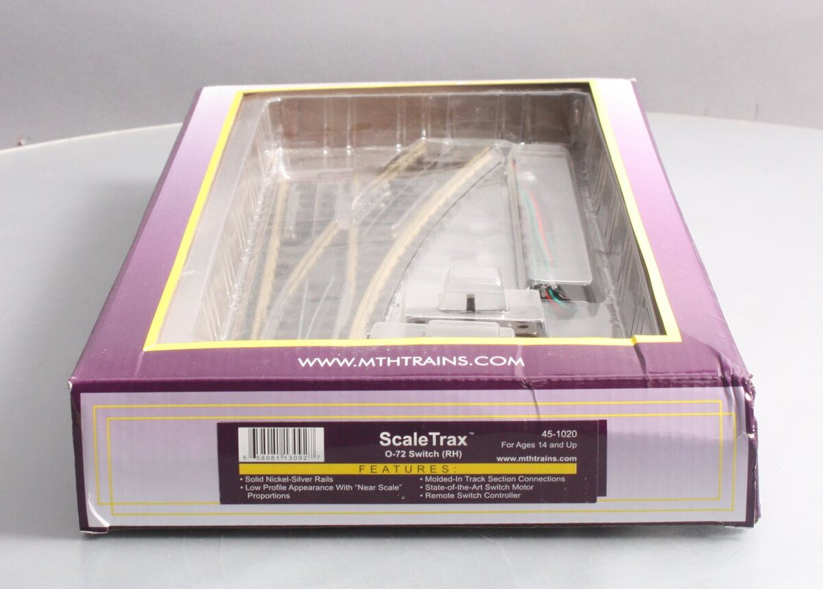 MTH 45-1020 O72 ScaleTrax Nickel Silver Right Hand Remote Switch Turnout
