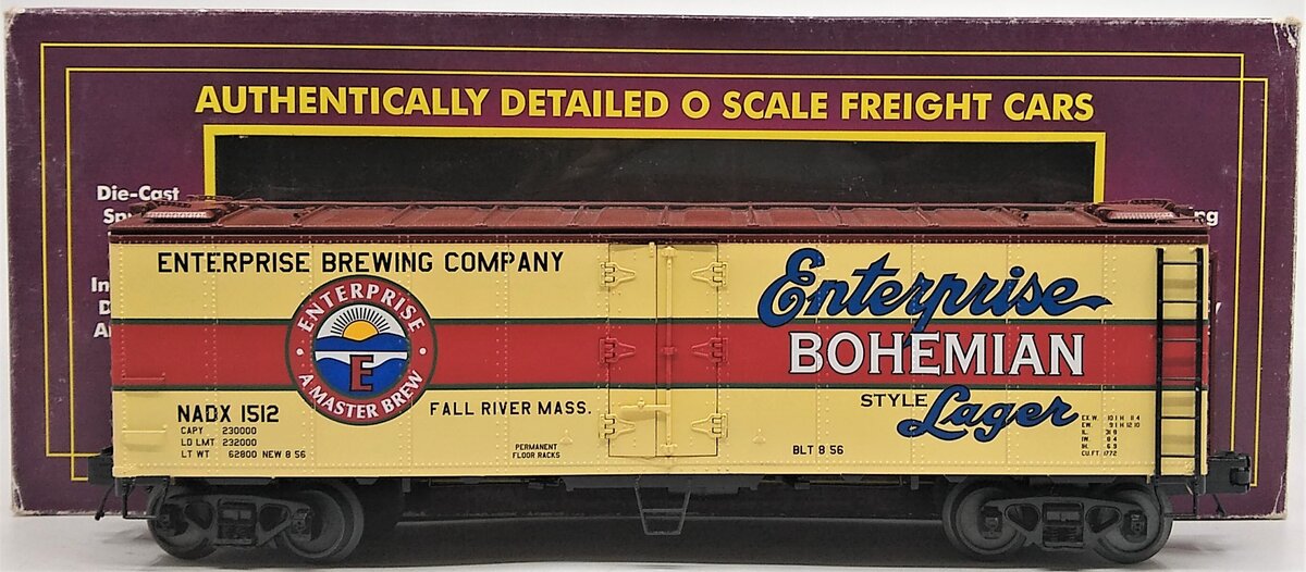 MTH 20-94239 O Gauge Enterprise Lager 40' Steel Sided Reefer #1512