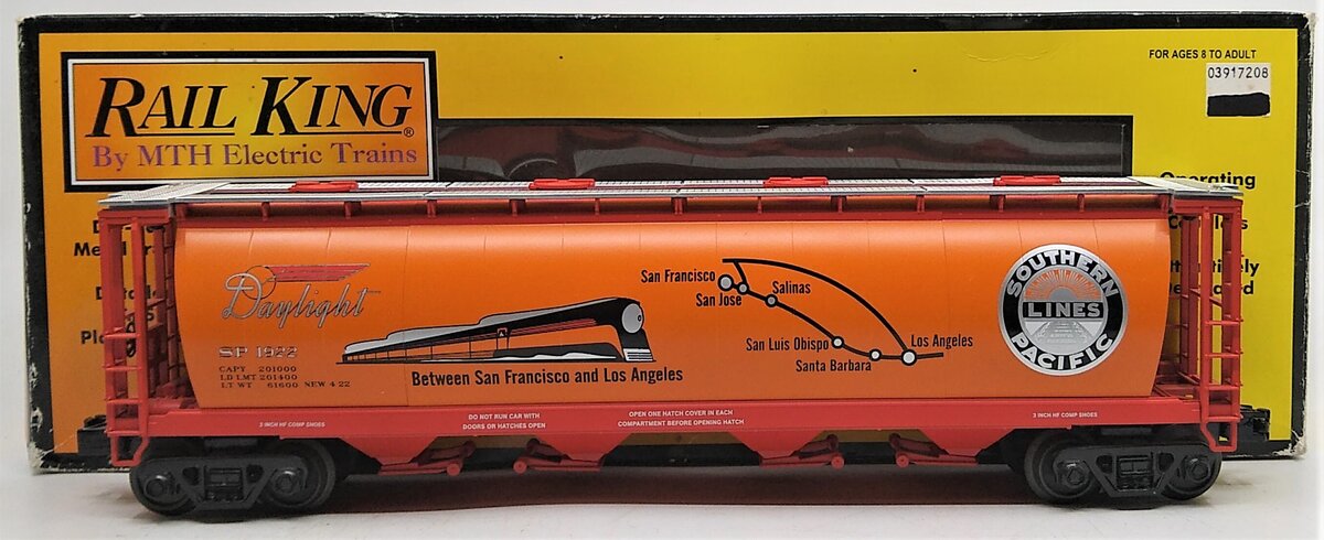 MTH 30-75273 Southern Pacific 4-Bay Cylindrical Hopper Car