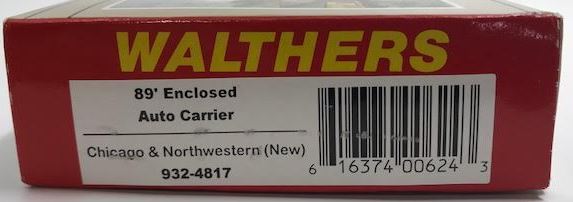 Walthers 932-4817 HO C&N 89' Enclosed Auto Carrier # 990304 Kit