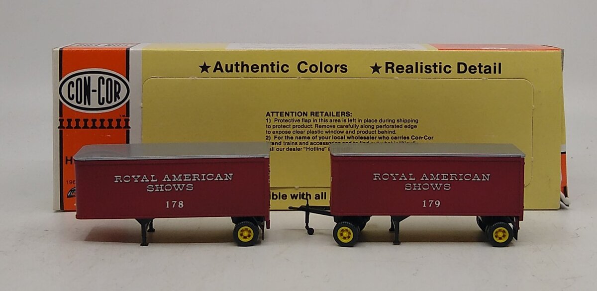 Con-Cor 0004-008133 HO Scale Royal American Shows Trailers (Pack of 2)