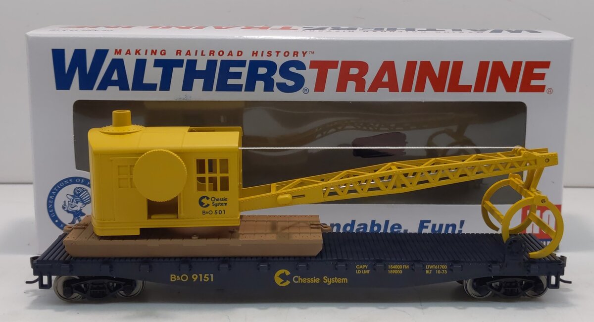 Walthers 931-1782 HO Chessie System/B&O Log Crane Car #9151