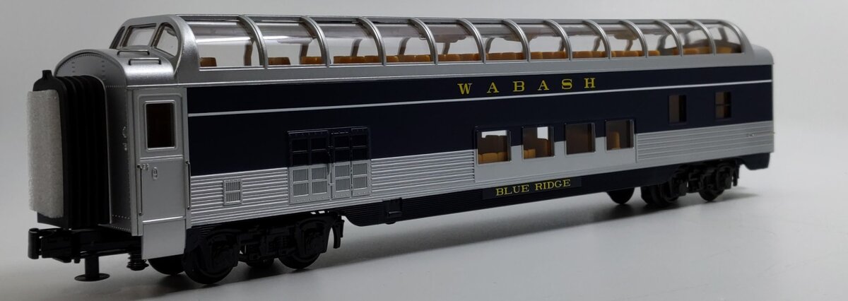 MTH 30-67890 O Wabash 60' Streamlined Full-Length Vista Dome Car