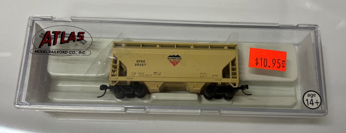Atlas 39279A N Scale BPRR 2-Bay Centerflow Hopper #25027