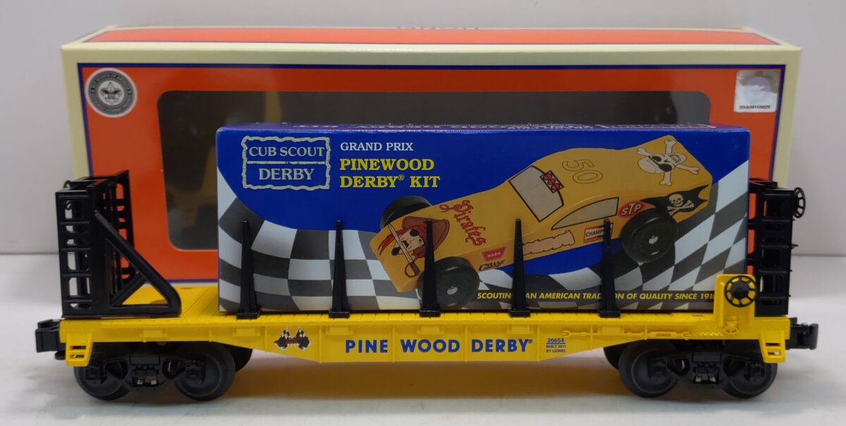 Lionel 6-26654 O Boy Scouts Of America® (BSA) Flatcar w/Pinewood Derby Kit Load