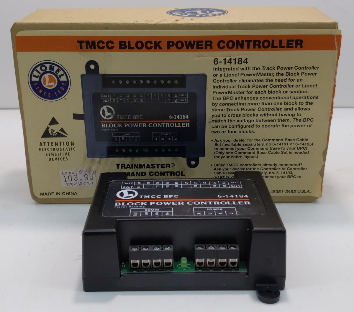 Lionel 6-14184 Block Power Controller- TMCC BPC