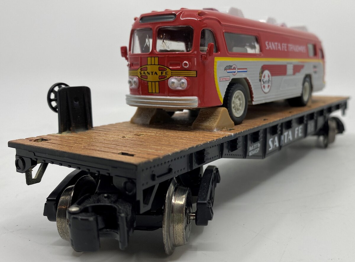 Menards 279-3948 Santa Fe Flat Car w/ Santa Fe Bus