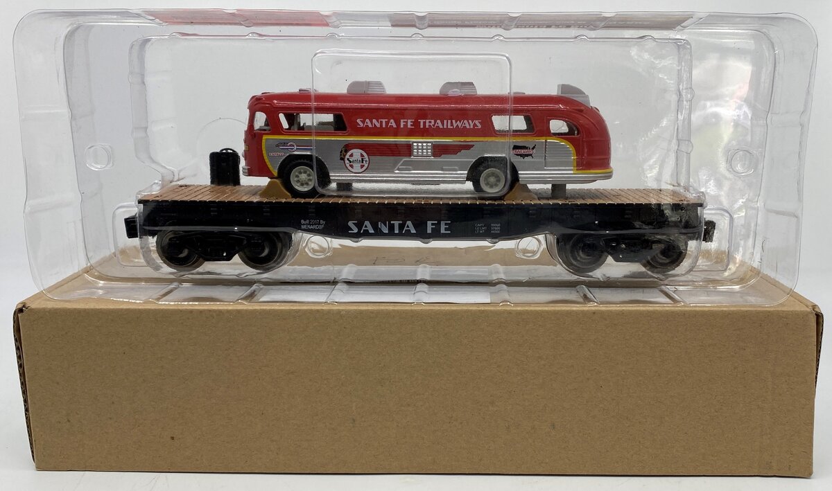 Menards 279-3948 Santa Fe Flat Car w/ Santa Fe Bus