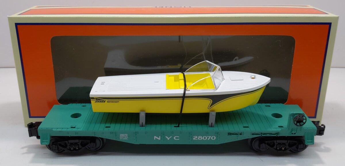 Lionel 1928070 O Flatcar w/Boat Load