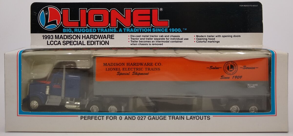 Lionel 6-52025 O Madison Hardware LCCA 1993 Special Edition Tractor & Trailer