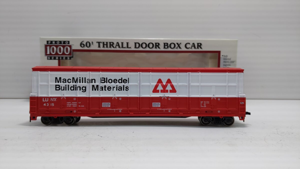 Proto 1000 23940 HO MacMillan Bloedel 60' Thrall Door Boxcar #4315
