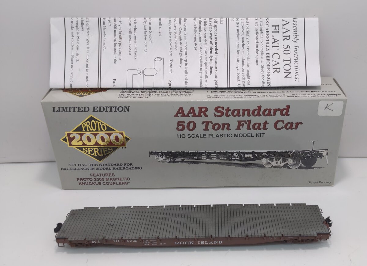 Proto 2000 21988 HO Scale Rock Island AAAR Standard 50 Ton Flat Car # 91172 Kit