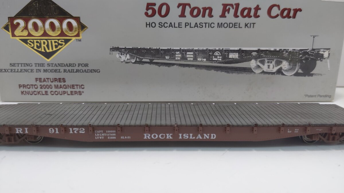 Proto 2000 21988 HO Scale Rock Island AAAR Standard 50 Ton Flat Car # 91172 Kit