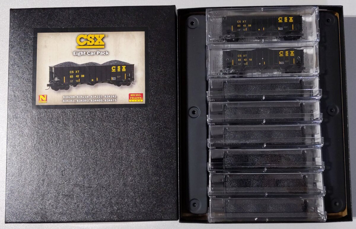 Micro-Trains 99300817 N CSX 3-Bay Open Hopper Cars w/Coal Loads (Set of 8)