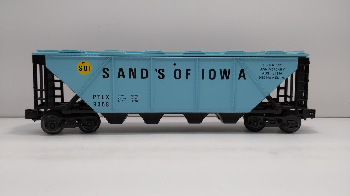 Lionel 6-9358 O Gauge LCCA-1980 Sands Of Iowa Covered Hopper Car