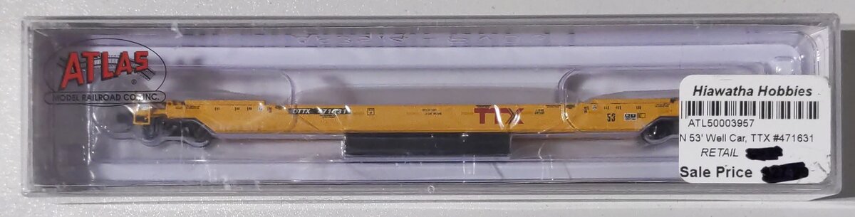 Atlas 50003957 N Scale TTX 53' Single Well Car #471631