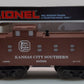 Lionel 6-16526 O Gauge Kansas City Southern Square Window Caboose