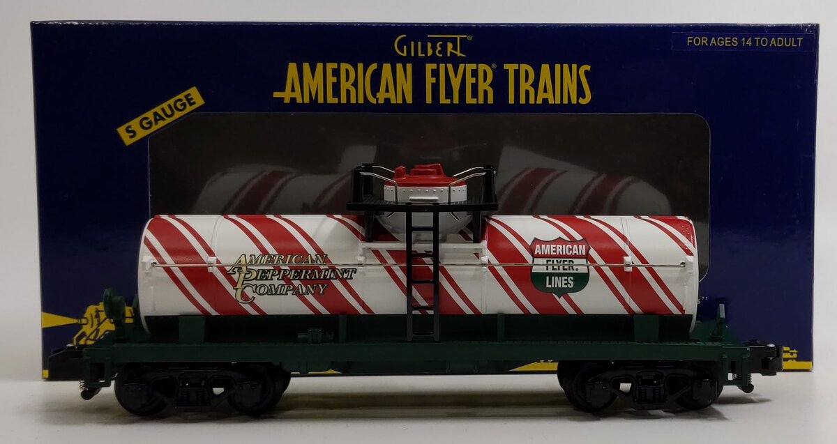 American Flyer 6-48424 S Gauge Candy Cane Single Dome Tank Car