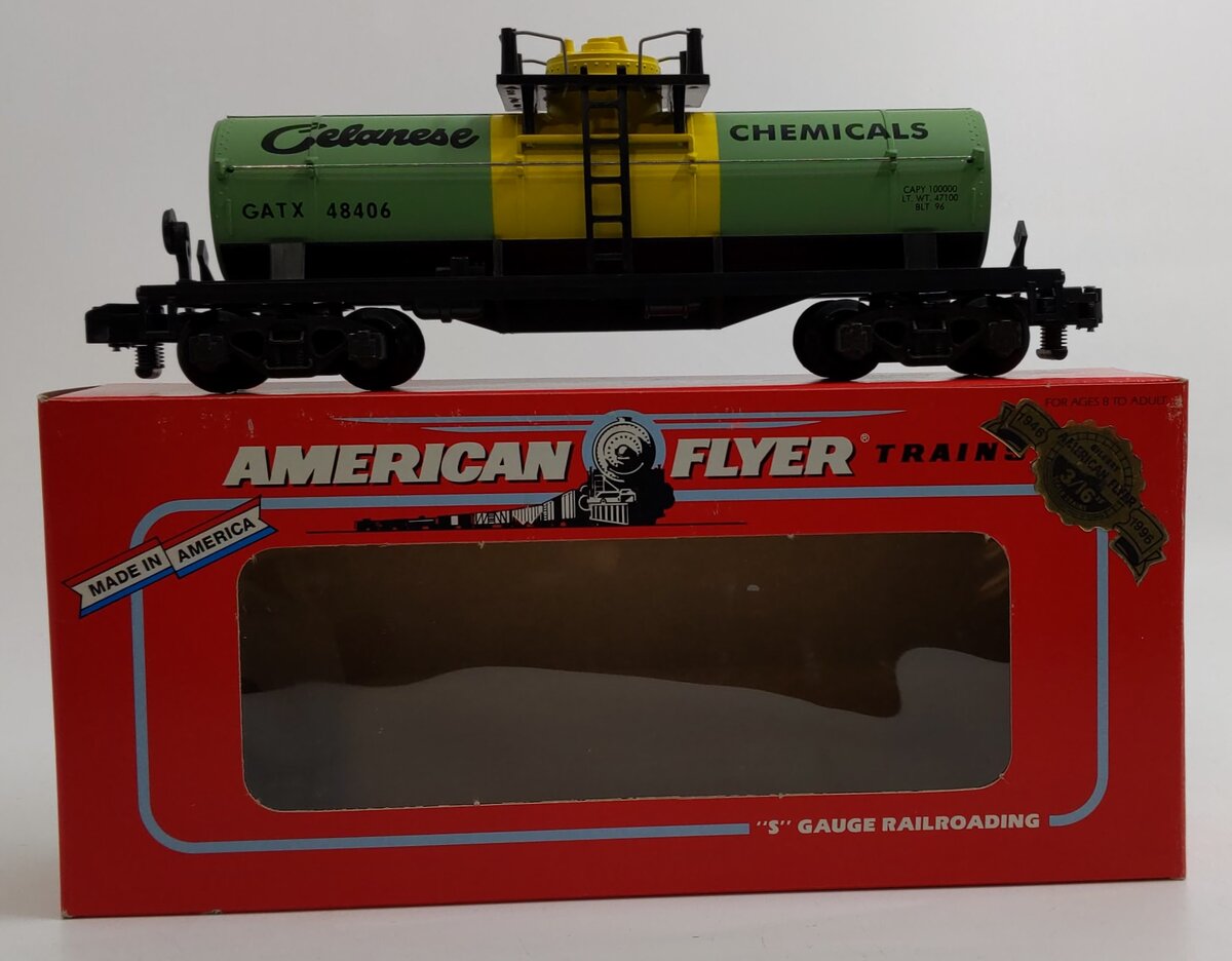 American Flyer 6-48406 S Gauge Celanese Chemicals Single Dome Tank Car #48406