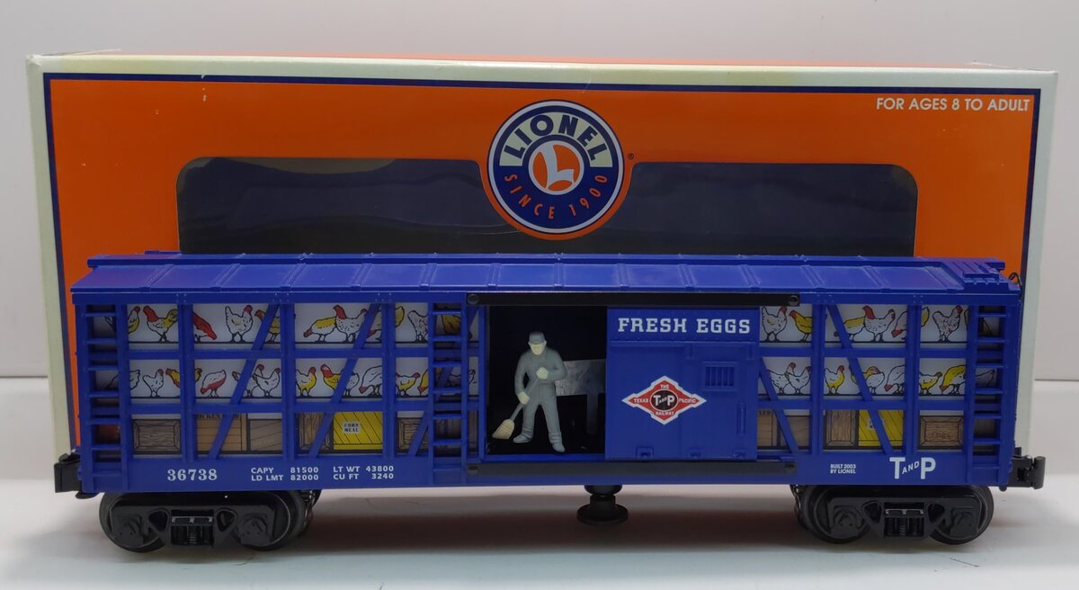 Lionel 6-36738 O Gauge Texas & Pacific Poultry Car w/ Sounds