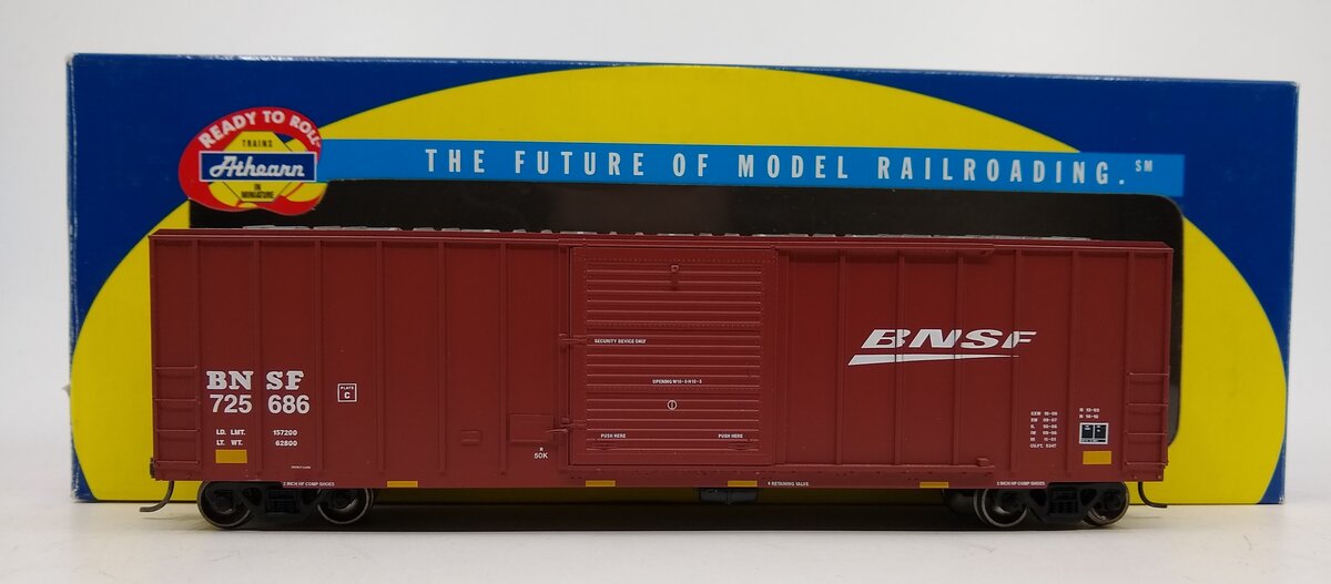 Athearn 92538 HO Scale BNSF 50' FMC 5347 Boxcar #725686 – Trainz