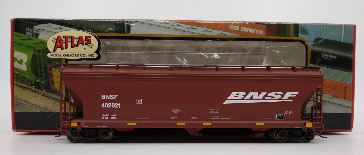 Atlas 20000071 HO BNSF 3-Bay Centerflow Covered Hopper #402021
