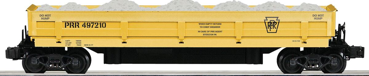 Lionel K-Line 6-22322 O Gauge Pennsylvania RR Operating Ballast Dump Car #497210