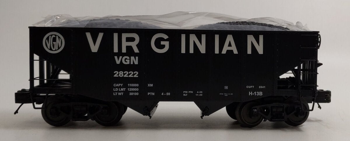 MTH 20-97234 O Gauge Virginian 2-Bay Fish Belly Hopper #28222 w/Coal Load