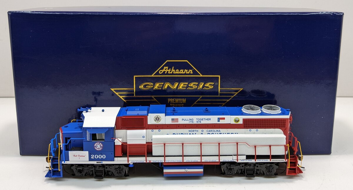 Athearn G65678 HO Durham & Southern GP38-2 Bicentennial Diesel Locomotive #2000