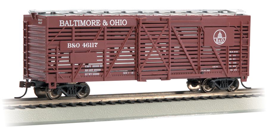 Bachmann 18512 HO Scale Silver Series Rolling Stok Baltimore&Ohio 40' Stock Car
