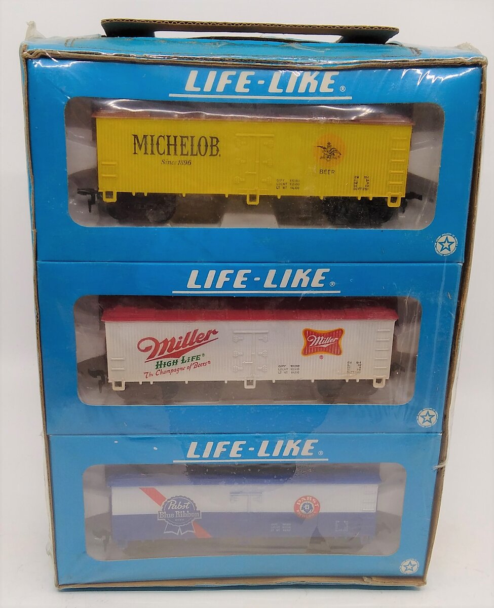 Life Like 8552 HO Famous Brewery 6-Car Beer Freight Set